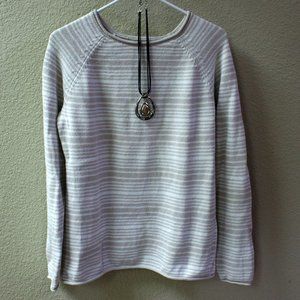 Eddie Bauer Taupe/White cotton sweater
